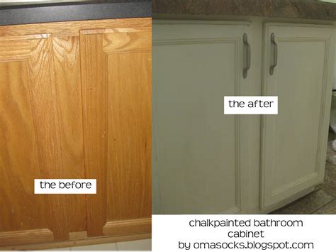 Painting a bathroom vanity before and after. Oma Socks: Chalkpainted Bathroom Vanity