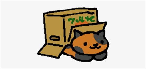 Spud O Neko Atsume Cat In A Box Transparent Png 457x367 Free