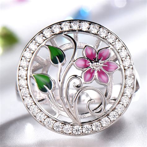 Sterling Silver Enamel Flower Ring Dainty Gemstone Ring 925 Etsy Uk