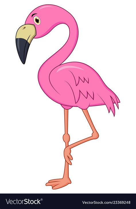 Cute Flamingo Cartoon Royalty Free Vector Image
