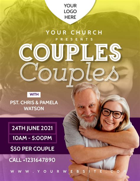 Church Couples Retreat Poster 2021 Template Postermywall
