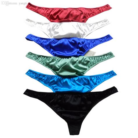 2018 Wholesale 100 Pure Silk Panties Mens Silk G Strings Thongs Sexy