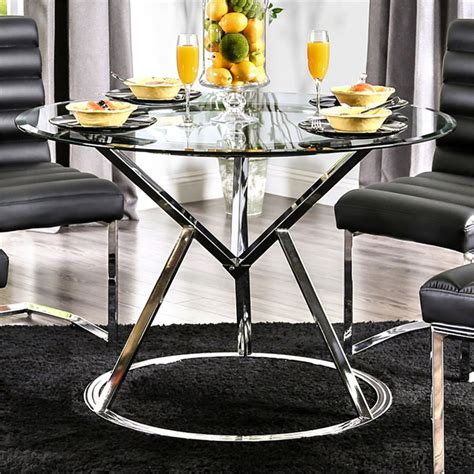 Buy products such as furniture of america waverly contemporary wood round dining table in dark gray at walmart and save. Furniture of America Vova 45" Round Glass Top Dining Table ...