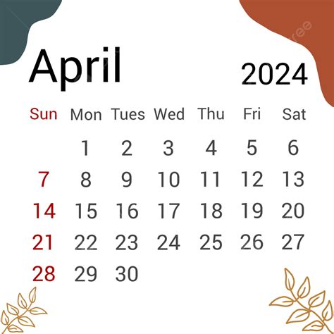 Kalender Sederhana April 2024 Tema Bohemian Gratis Untuk Diedit