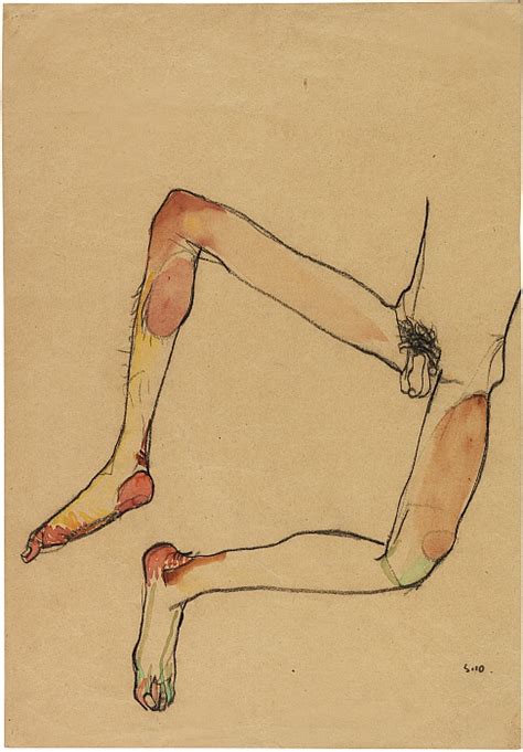 Nude Male Abdomen By Egon Schiele Fine Art Print