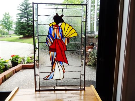 Geisha Stained Glass Projects Stained Glass Crafts Stained Glass Art
