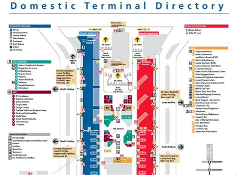 Map Of Domestic Terminal At Atl Airport Connect To Marta Train Near