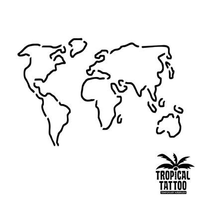 Startseite landkarten welt weltkarte länder umrisse. Weltkarte Umriss - Tropical Airbrush Tattoo