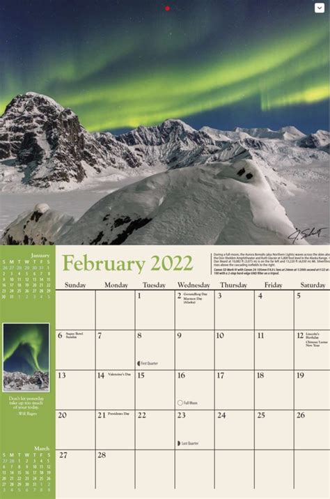 2022 Alaska Calendar Jeff Schultz Photography