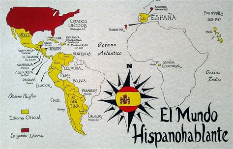 Spanish Speaking World Map Etsy