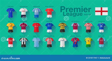 English Premier League Jerseys Editorial Photography Illustration Of