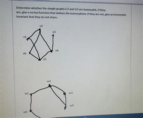 Solved Determine Whether The Simple Graphs G1 And G2 Are
