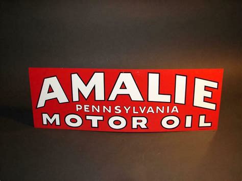 Nos 1940s Amalie Motor Oil Single Sided Tin Garage Sign