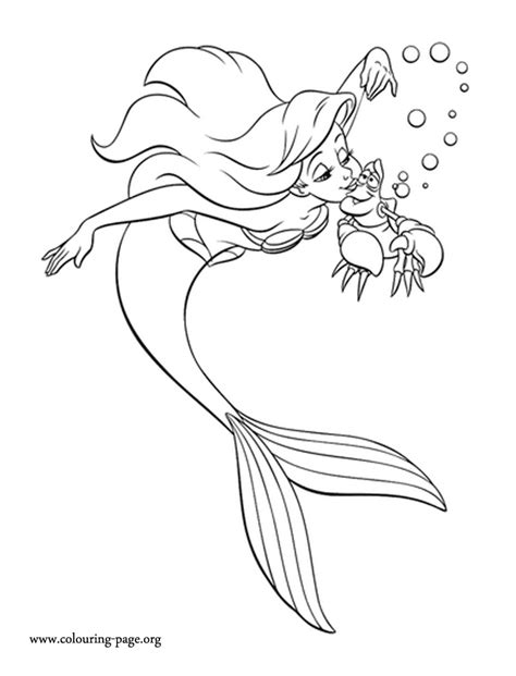 You can visit her little mermaid fan pages here and check out all her other coloring pages too. The Little Mermaid - Ariel and her friend Sebastian ...