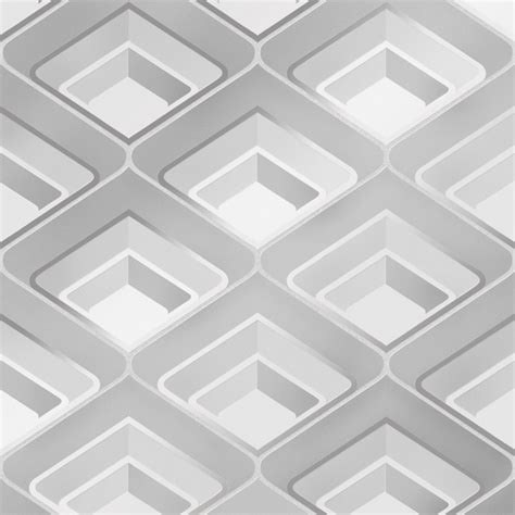 Retro Geometric 3d Effect Wallpaper Grey Wallpaper From I Love