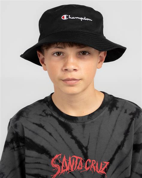 Shop Champion Juniors Script Bucket Hat In Black Fast Shipping And Easy