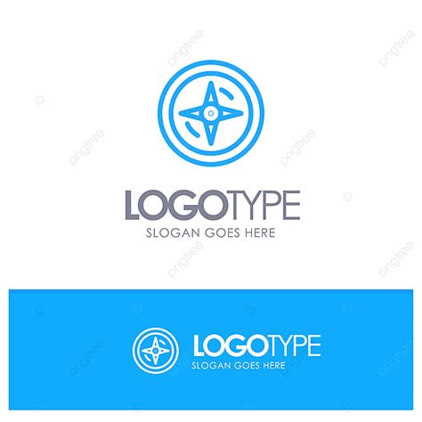 Gambar Navigasi Kompas Logo Garis Besar Lokasi Biru Dengan Tempat Untuk