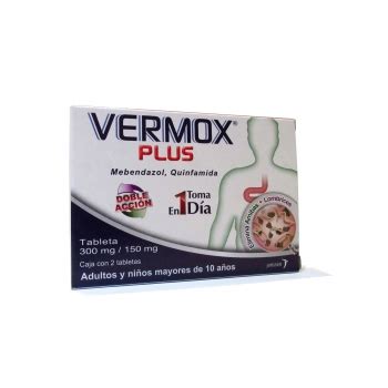 El mebendazol, comercializado como ovex, vermox, lomper y otros, es un fármaco benzimidazol usado para tratar infecciones por parásitos incluyendo oxiuros, nematodos, cestodos, ancylostoma duodenale, trichuris trichiura, ascaris lumbricoides. VERMOX PLUS (MEBENDAZOL/QUINFAMIDA) 300/150MG 2TAB ...