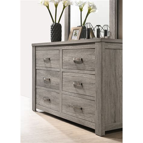Gray Wood Dresser And Nightstand Modus Chloe 6 Drawer Solid Wood
