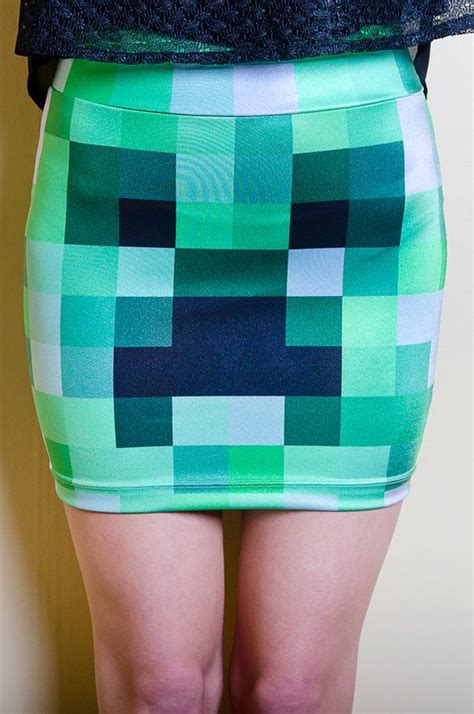 Minecraft Creeper Inspired Bodycon Skirt By Foxtaledesigns On Etsy