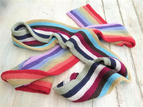 Vertical Stripe Scarves The End Of The Rainbow Knitting Pattern By