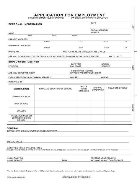 Tops Form 3285 Fill Online Printable Fillable Blank Sign Pdffiller