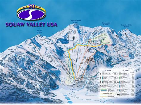 Squaw Valley Trail Map Poster Maps Resume Template Co