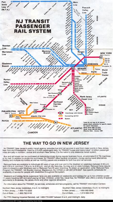 Nj Transit System Mapguide Effective January 1984