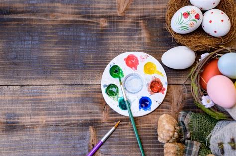Happy Easter Colorful Painting Eggs For Celebrate In April Stock Image