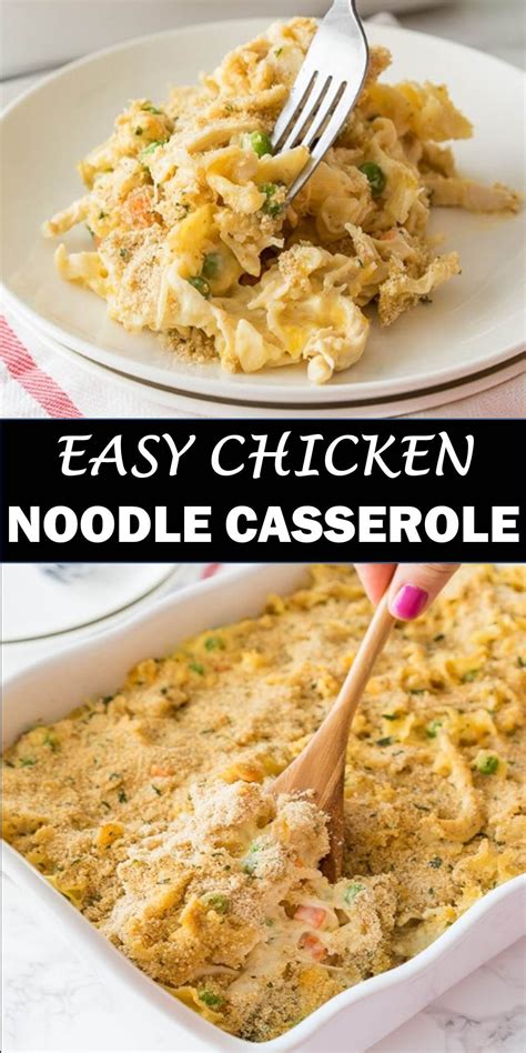 This chickpea noodle casserole is a vegetarian version of classic tuna noodle casserole. #AMAZING #DINNER #EASY #CHICKEN #NOODLE #CASSEROLE (With ...