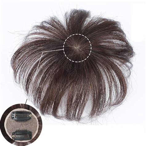 Hand Tied Mono Silk Base Human Hair Toppers 2 X 2 Small Size Clip In Crown Bangs Hairpieces