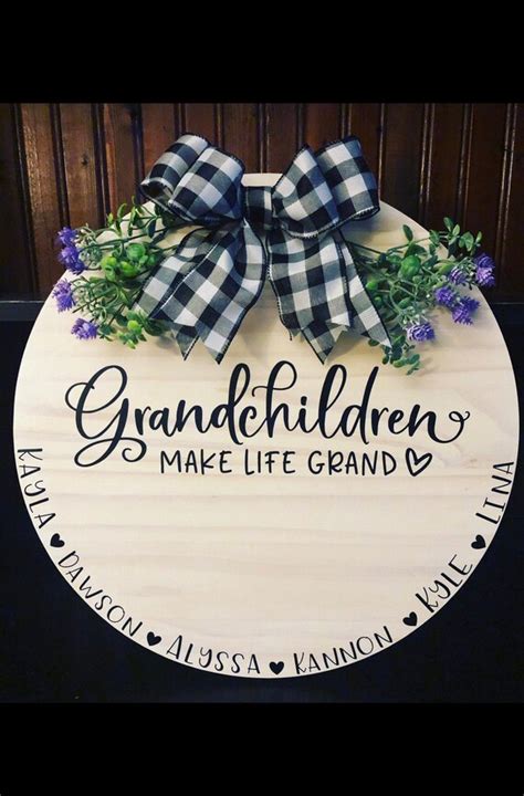 Grandchildren Make Life Grand Sign Personalized Round Sign Etsy