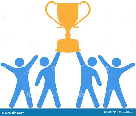 Celebrate Team Effort Winning Trophy Stock Vector Illustration Of