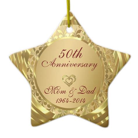 Sparkling Gold 50th Wedding Anniversary Ceramic Ornament Zazzle