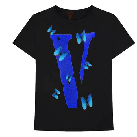 Vlone Blue Butterfly T Shirt Vloneclub