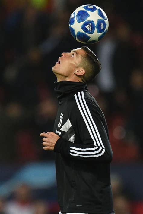 Juventus' Portuguese striker Cristiano Ronaldo warms up on ...