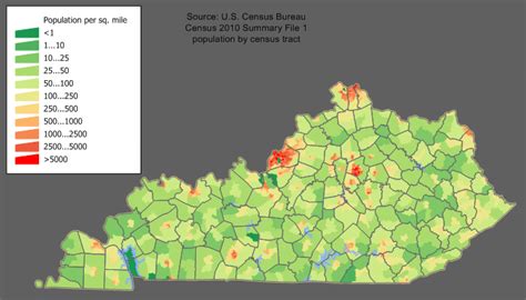 Kentucky Population Density Map
