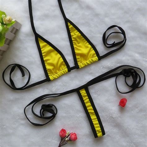 Extreme Micro Bikini Micro Mini Bikini Yellow Extreme Bikini Etsy Canada