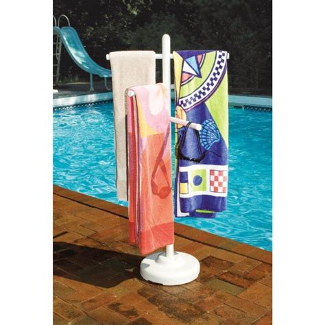 Swimline HydroTools Swimming Pool Towel Hanger Rack Poolside Organizer