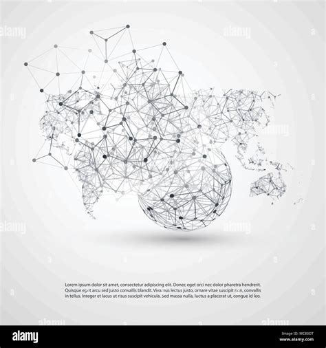 Cloud Computing And Networks Concept With Patterned World Map Global
