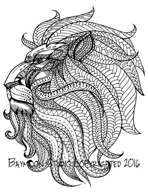 Royal Lion Head Adult Coloring Pages Adult Colouring~animals