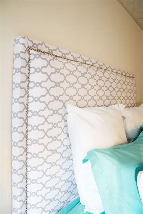 The platforms are sturdy and have a wood back, sides and a solid wood front where you can attach the headboard using lag screws. DIY Fabric Headboard - Jennifer Meyering