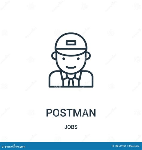 Postman Icon Vector From Jobs Collection Thin Line Postman Outline