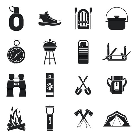 Recreation Tourism Icons Set Simple Style 5314641 Vector Art At Vecteezy