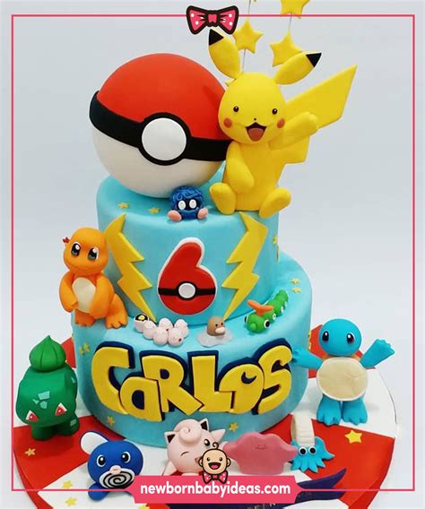 Pokemon Theme Birthday Cake Pikachu Charmander Bulbasaur Squirtle