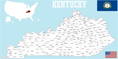 Map Of Kentucky Guide Of The World