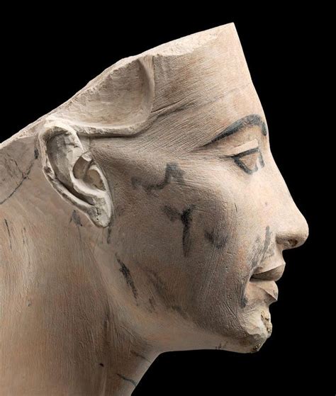 Detail Of An Unfinished Limestone Head Of Queen Nefertiti The Great Royal Wife Of King
