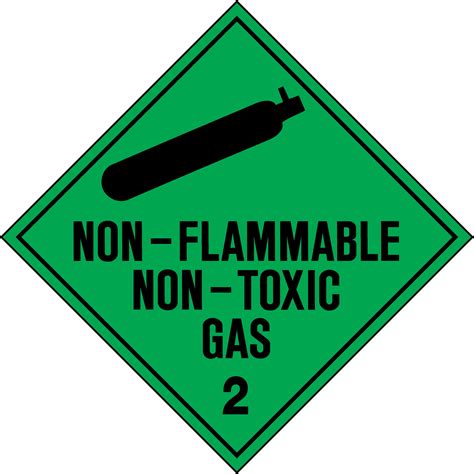 Hazchem Labels Non Flammable Non Toxic Gas 2 Hazchem Signs USS