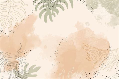 Beige Leafy Watercolor Background Vector Premium Image By Rawpixel