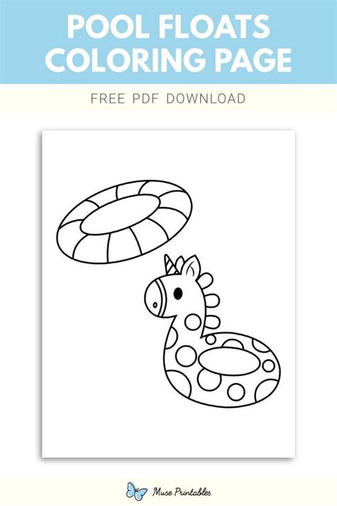 Free Pool Floats Coloring Page | Coloring pages, Pool floats, Color